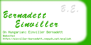 bernadett einviller business card